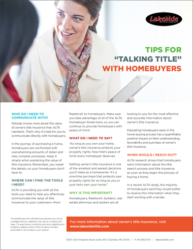 Tips for Talking Title with Homebuyers