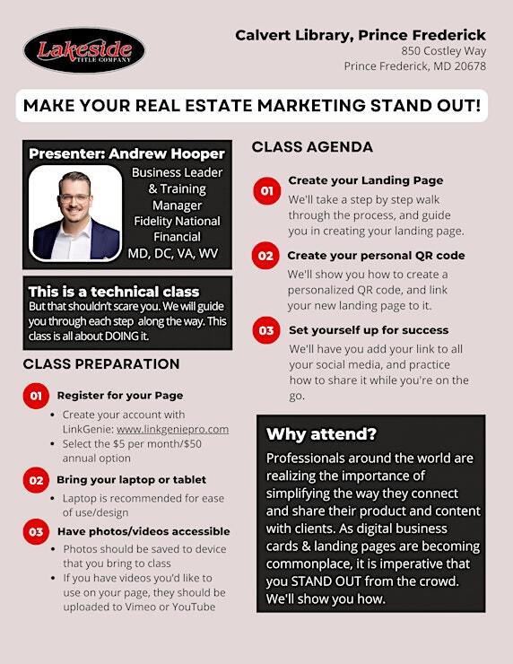 a flyer for a real estate agent