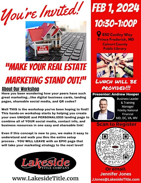 a flyer for a real estate sale